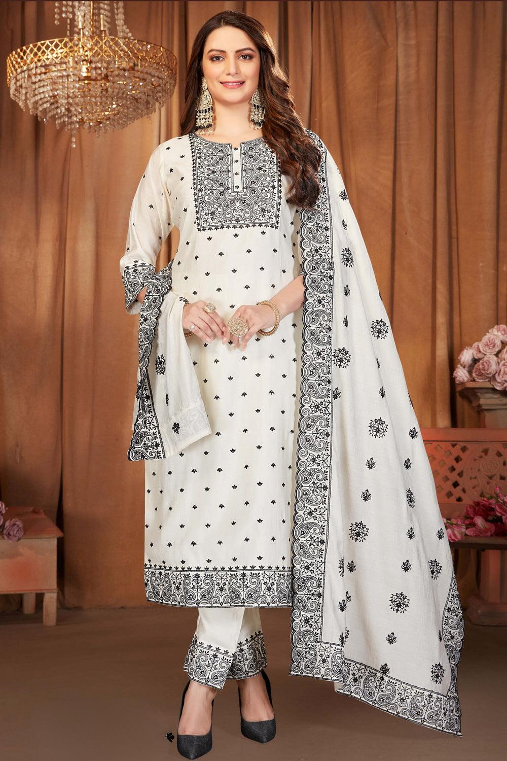 White Churidar Suit Choli Churidar Buy Georgette Churidar Suit In