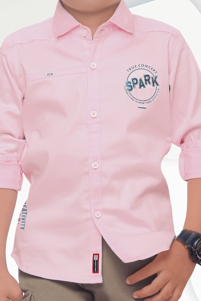 Pink with Beige Casual wear Pant and Shirt Set for Boys - Seasons Chennai