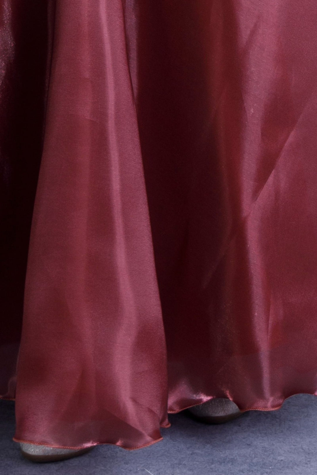 Maroon Stone work Long Party Gown for Girls