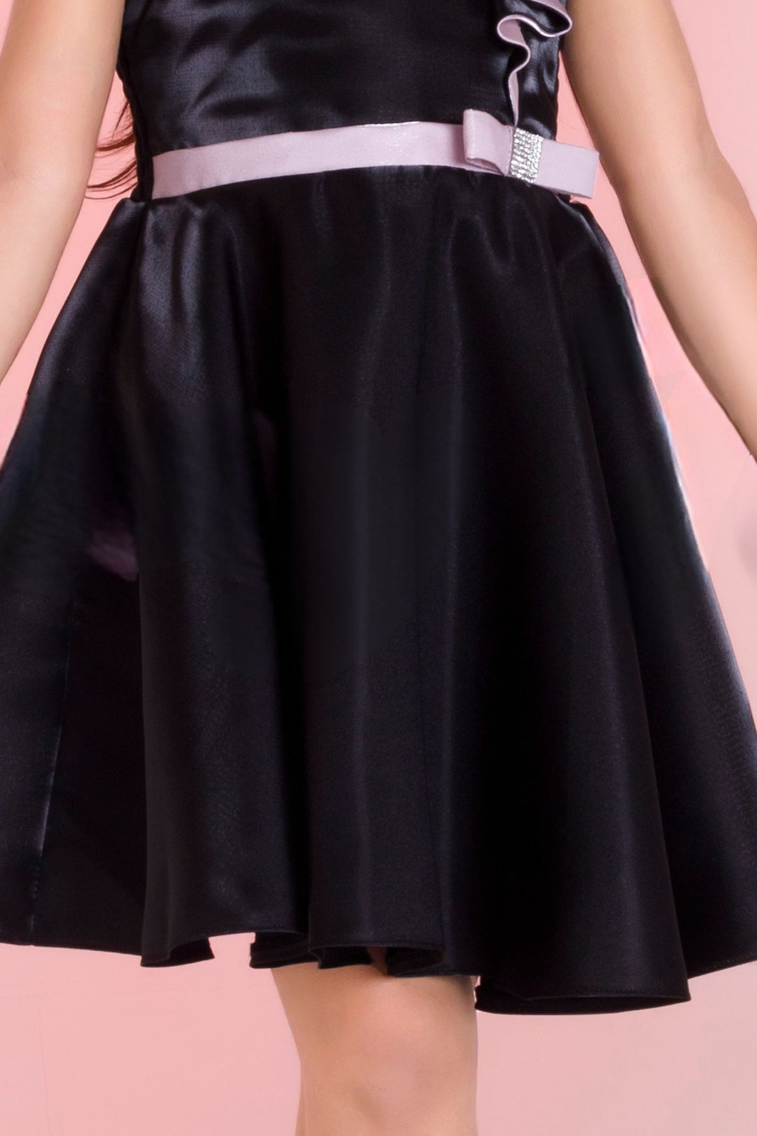 Black Short Partywear Frock for Girls
