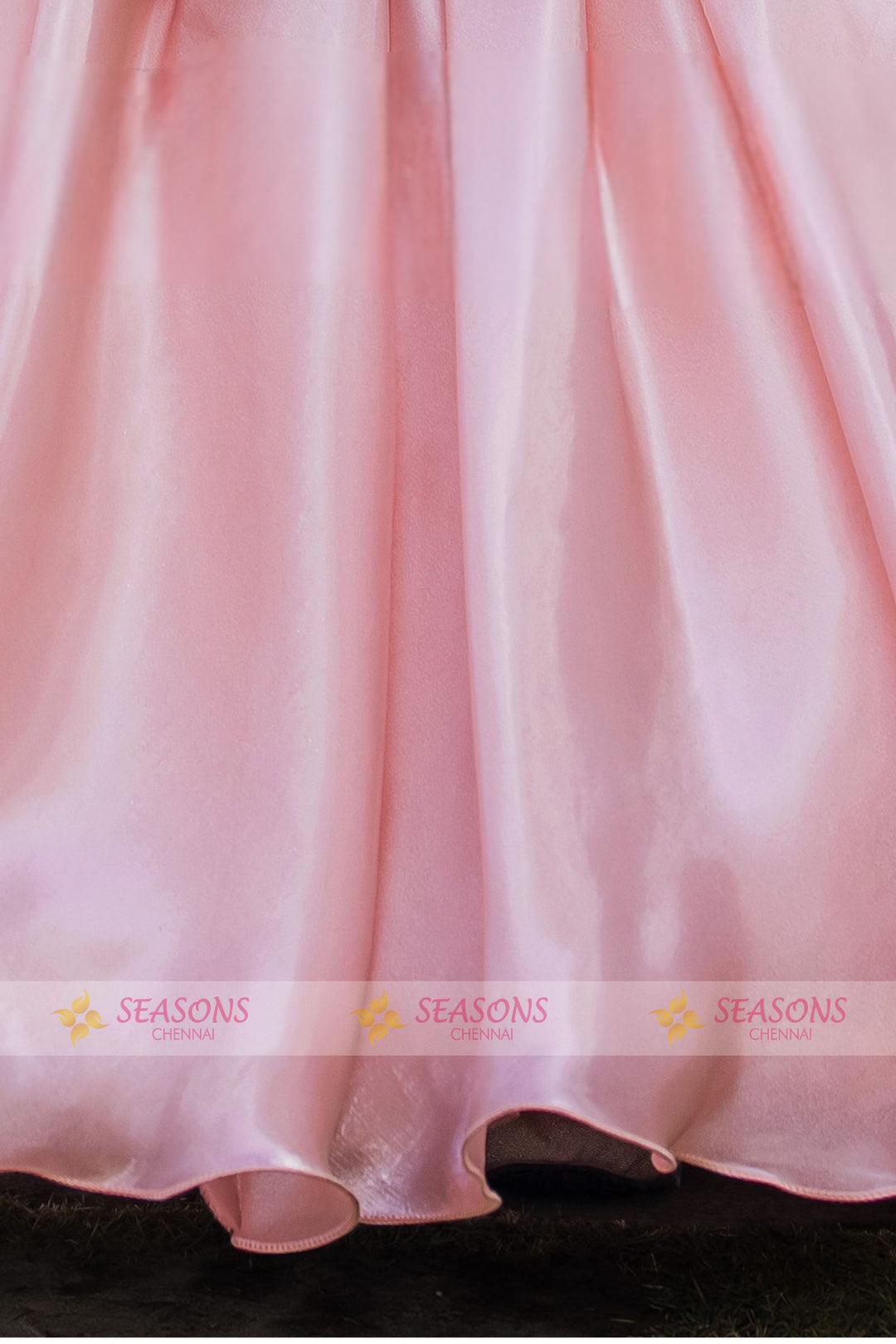 Peach Sequins work Long Party Gown for Girls