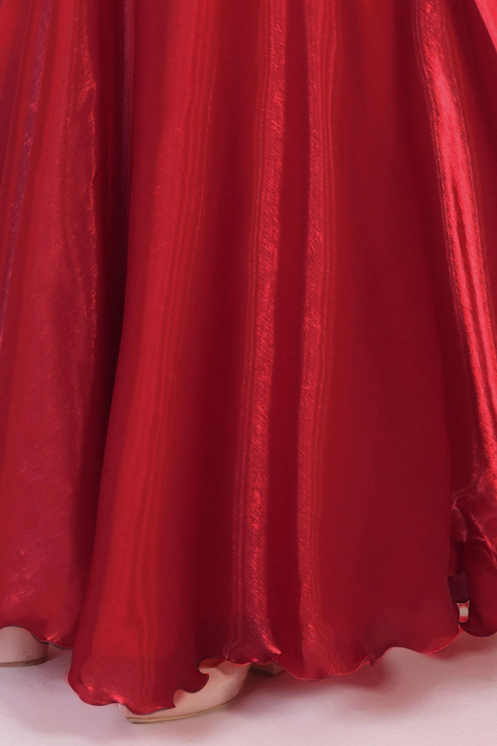 Red Long Party Gown for Girls