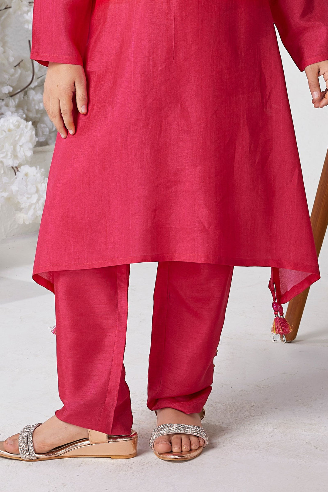 Multicolor with Digital Print A-Line Cut Salwar Suit for Girls