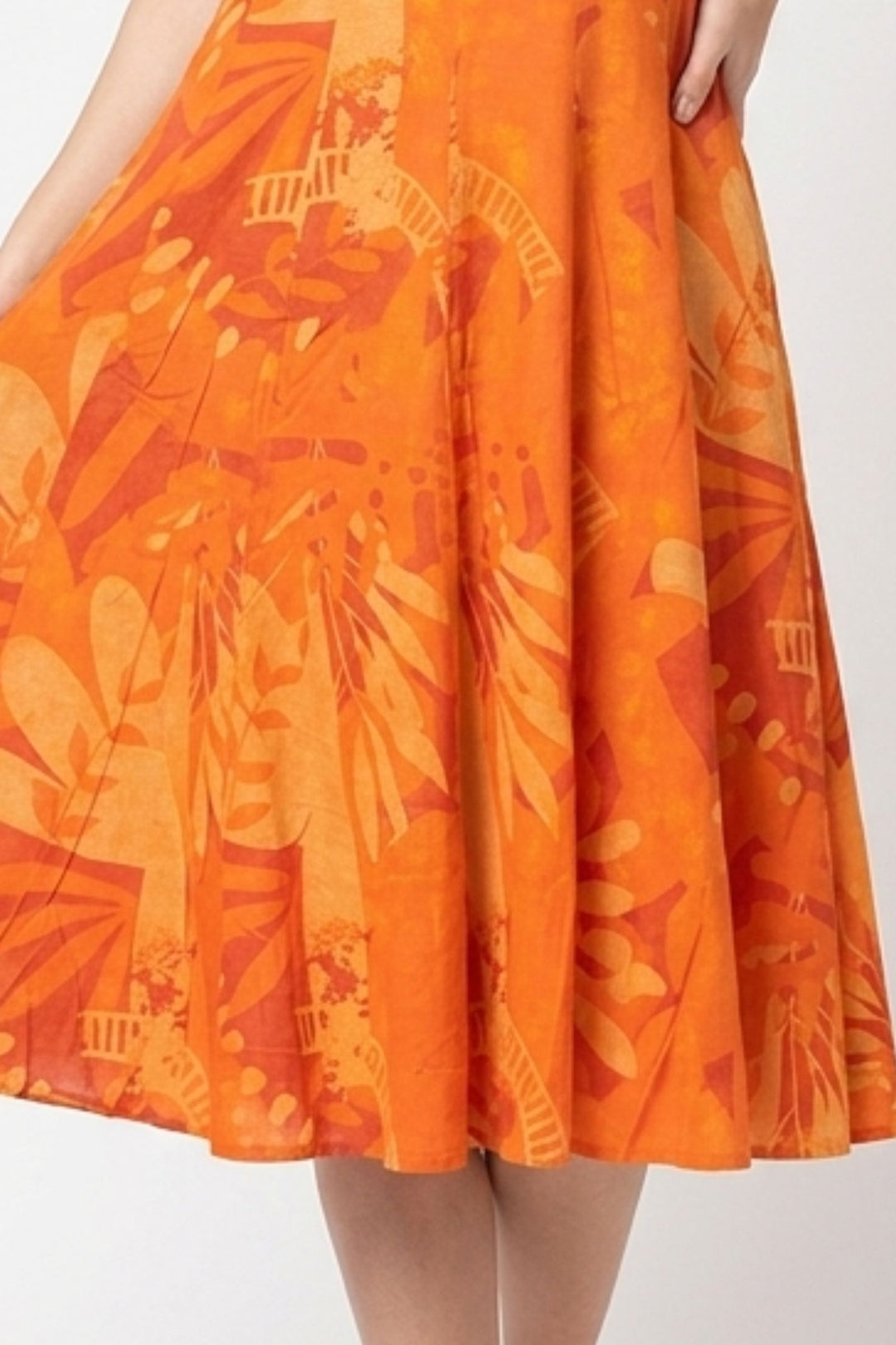 Orange with Digital Print Anarkali Styled Kurti
