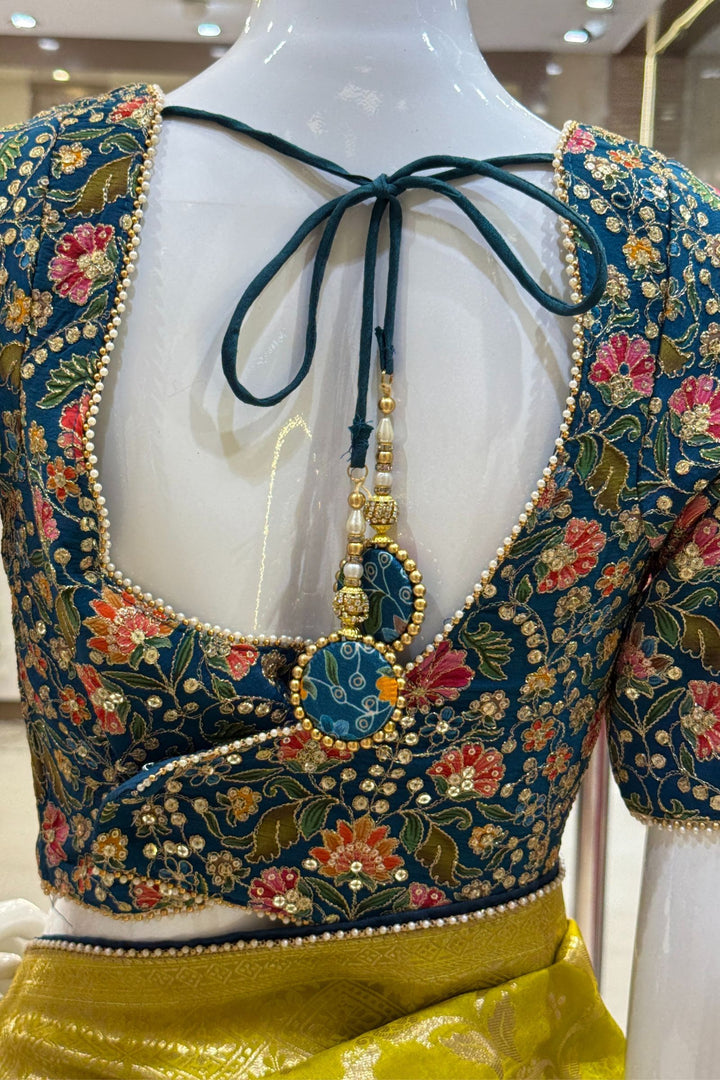 Liril Green Banaras work Saree