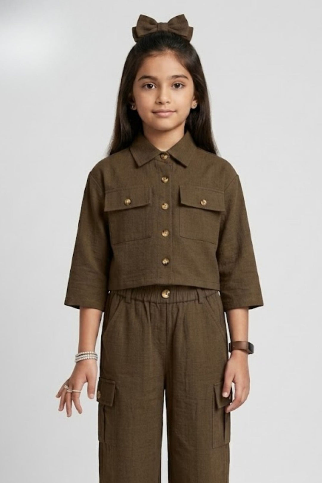 Dark Grey Co-ord Set for Girls
