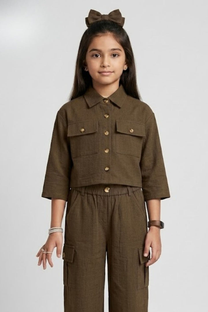 Dark Grey Co-ord Set for Girls