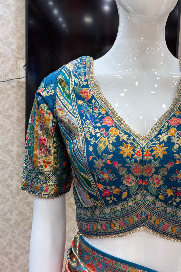 Rani Pink Banaras work Saree