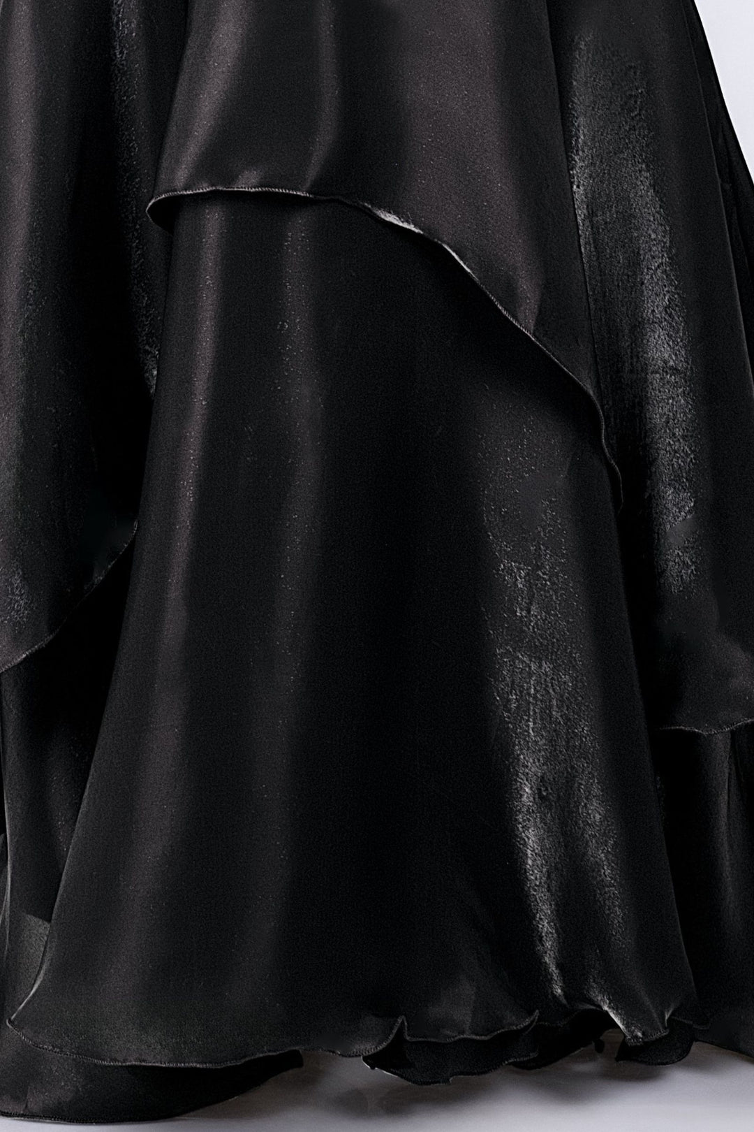 Black Sequins work One-Shoulder Ruffle Lehenga for Girls