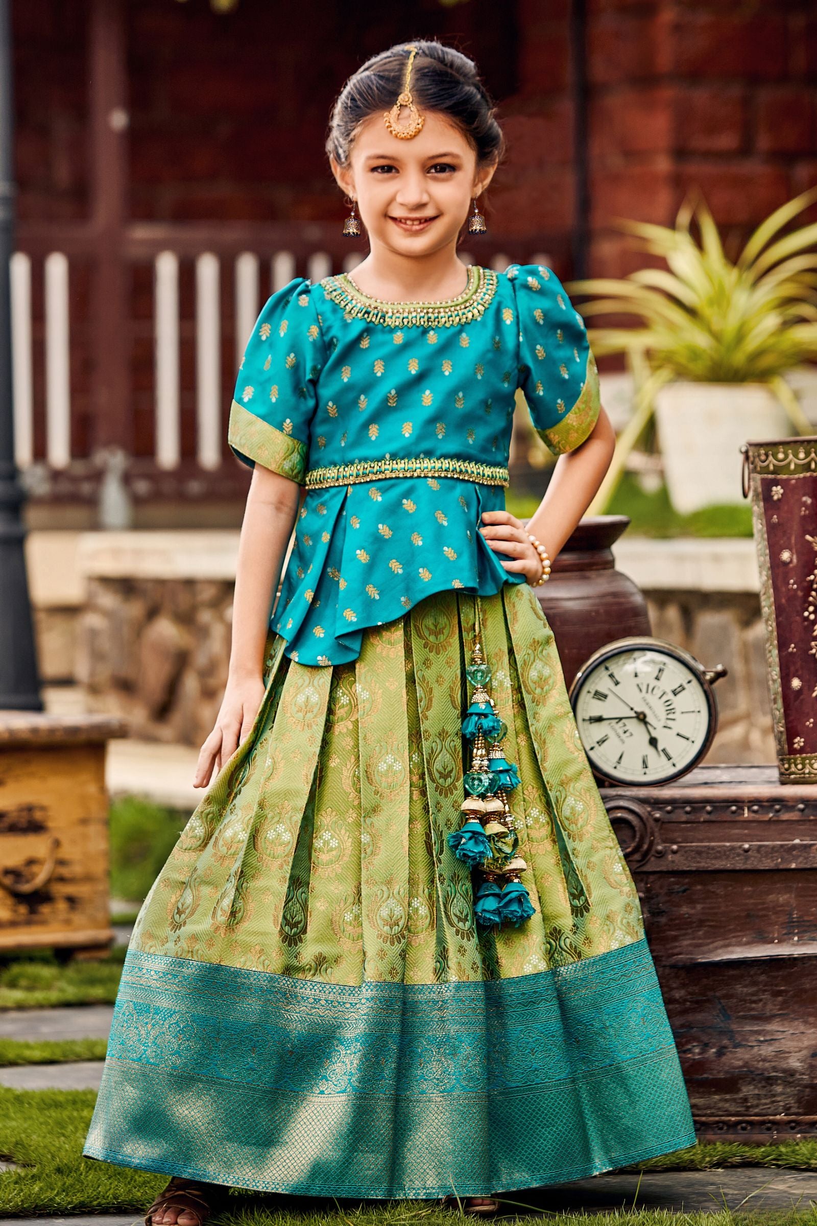 Indian Kids Girl Dress, Rayon Lehenga Choli for Kids Girls, Lehenga Choli  for Baby, Girls' Cotton Lehenga Choli, Radha Lehenga flower girl