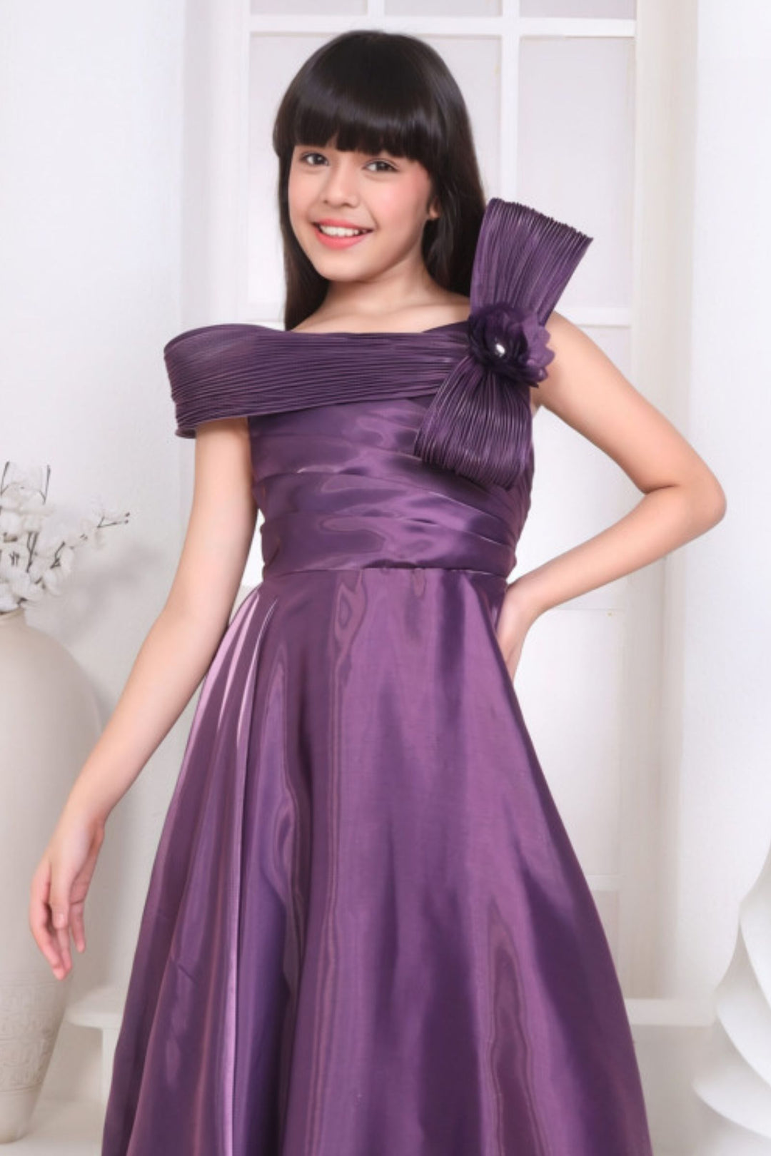 Purple Long Party Gown for Girls