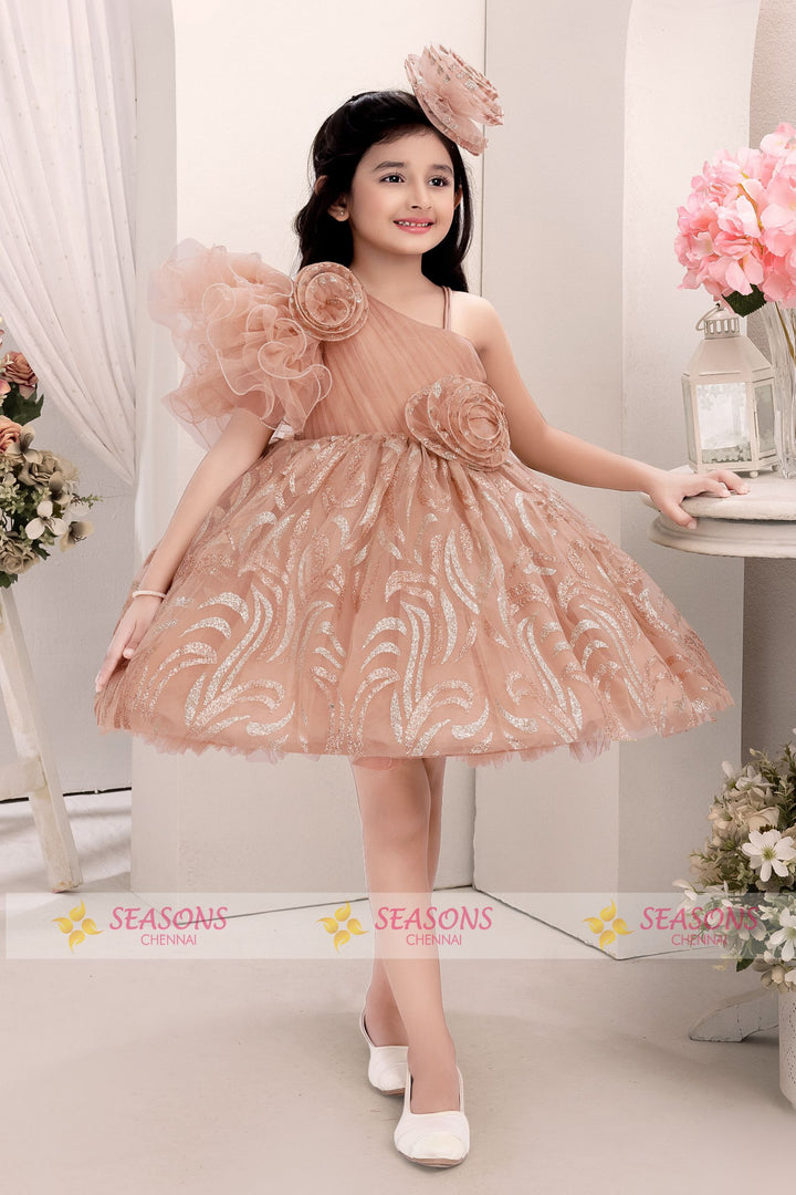 Fawn Short Frock for Girls