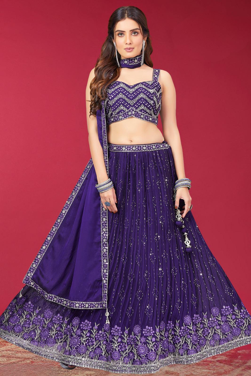 Buy Latest Purple Color Lehenga Choli Online at Best Price | Ethnic Plus