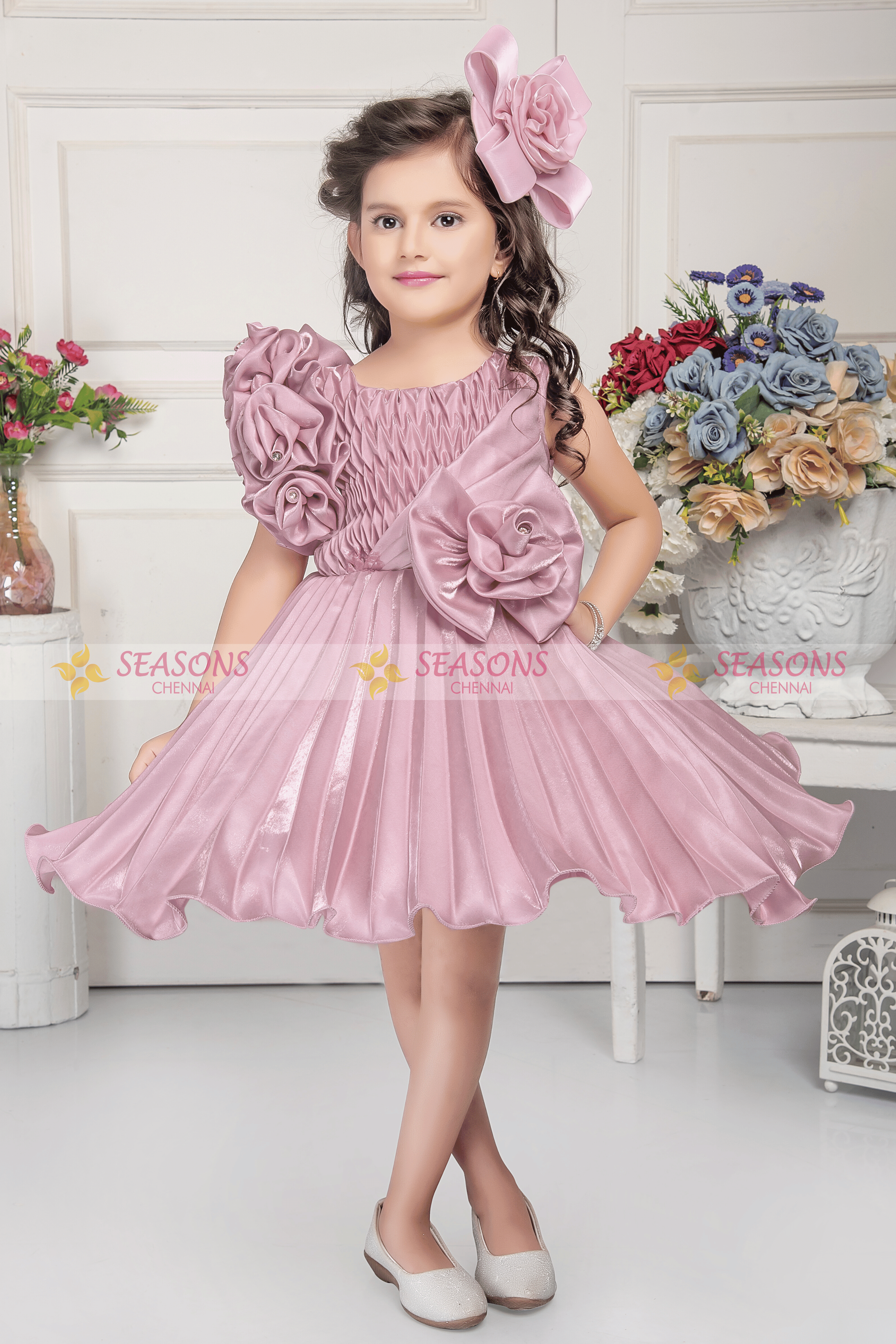 Buy NORAME Baby Girls Dress Cute Short Sleeves Pink Chiffon Skirts  (4T(4-5Years), Pink) at Amazon.in