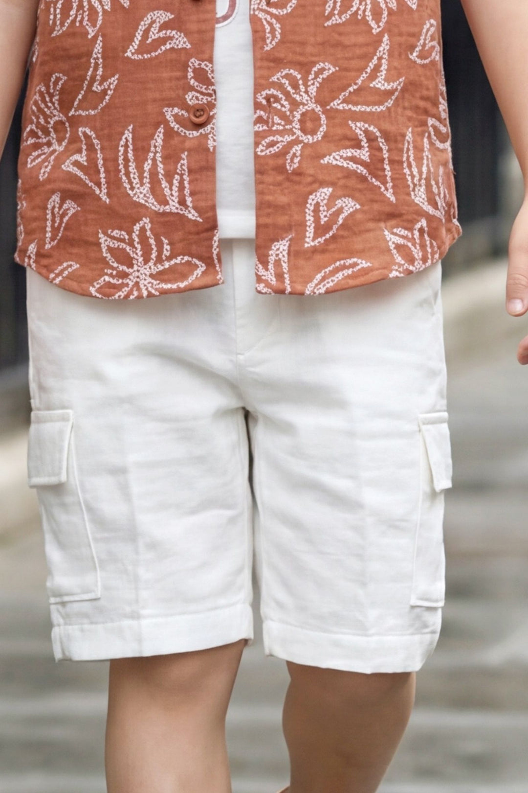 Rust with White Printed Boys Co-Ord Set