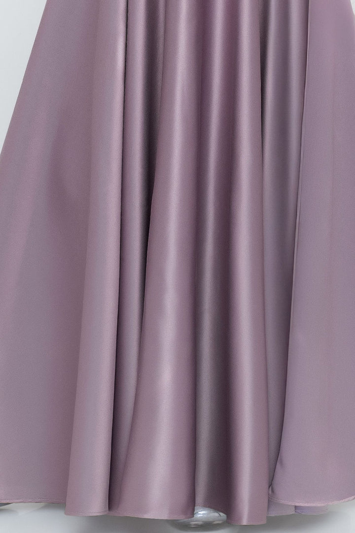 Girls Party Wear Off-Shoulder Gown with Attached Bow and Sparkle Waistband