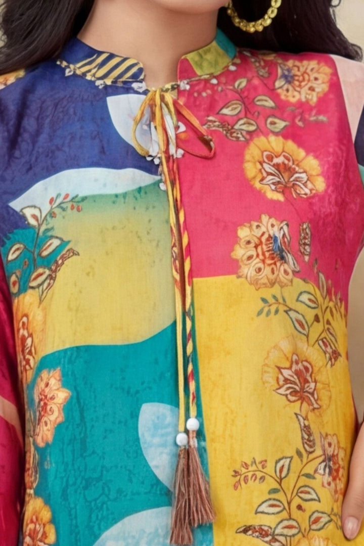 Multicolor Digital Print Co-ord Set for Girls