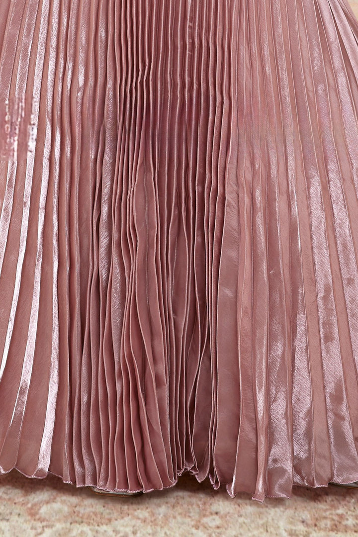 Onion Pink Sequins, Beads and Thread work Jacket Styled Lehenga Choli for Girls