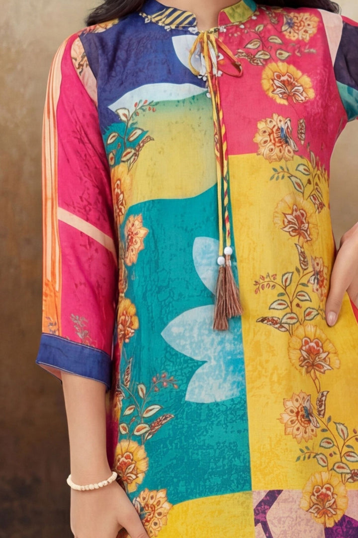 Multicolor Digital Print Co-ord Set for Girls