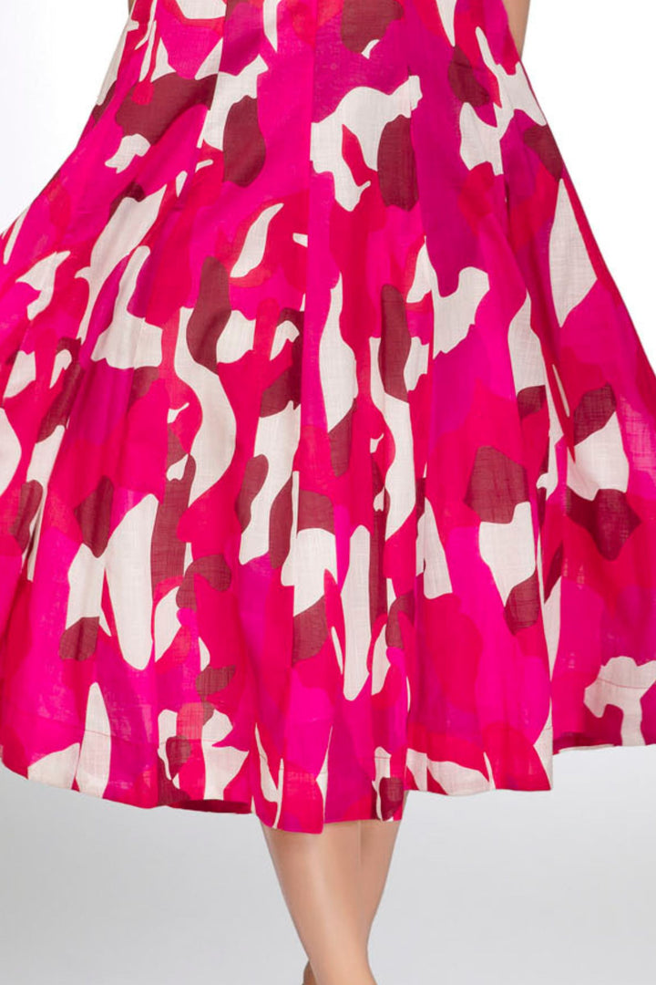 Pink with Abstract Print Anarkali Styled Kurti