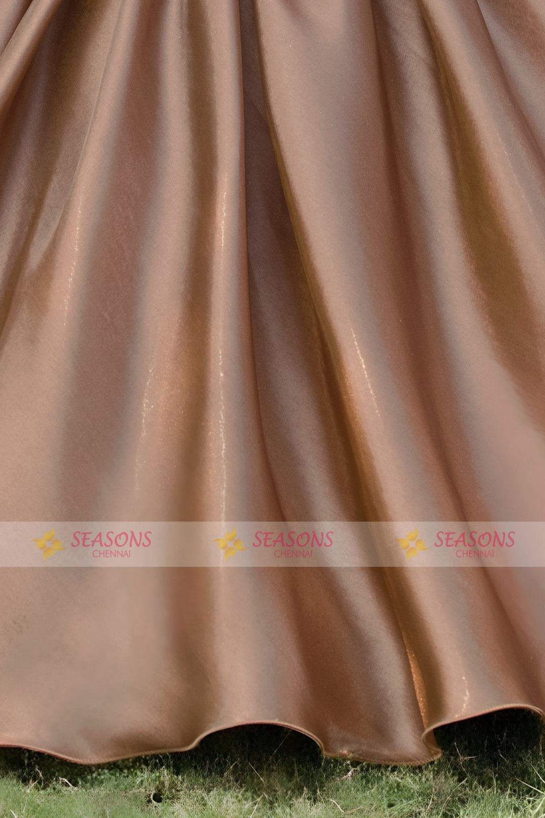 Chocolate Brown Sequins work Long Party Gown for Girls