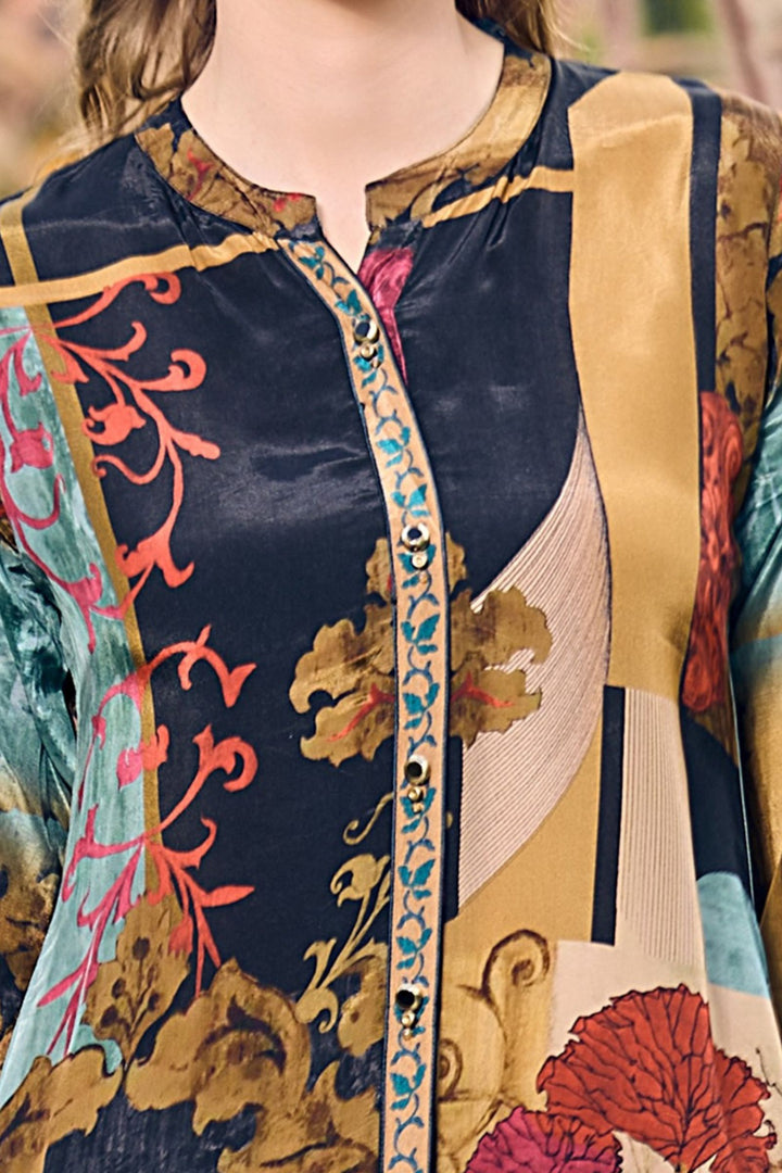 Gold with Multicolor Digital Print Cord Set