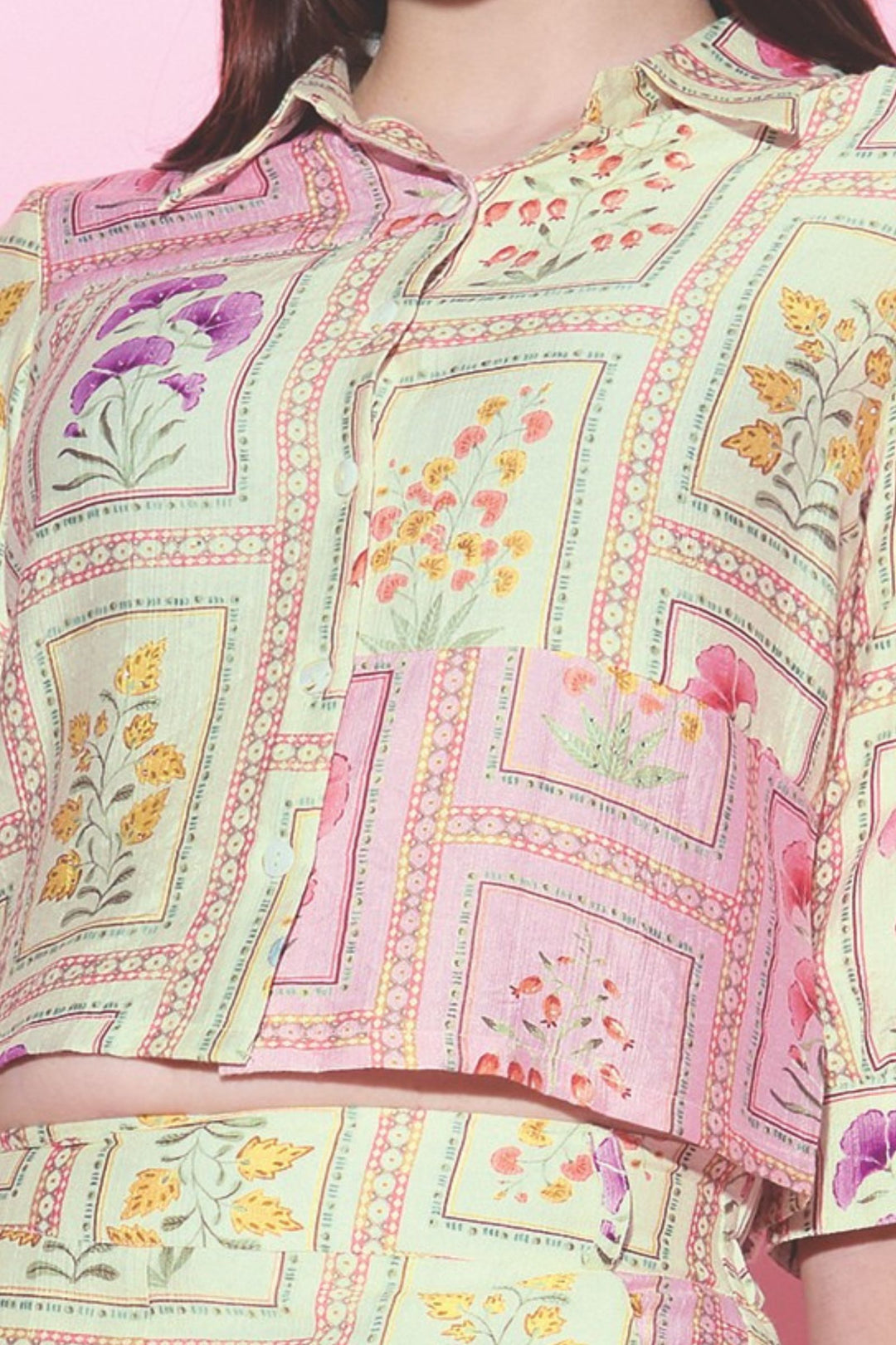Cream with Multicolor Digital Print Co-ord Set for Girls