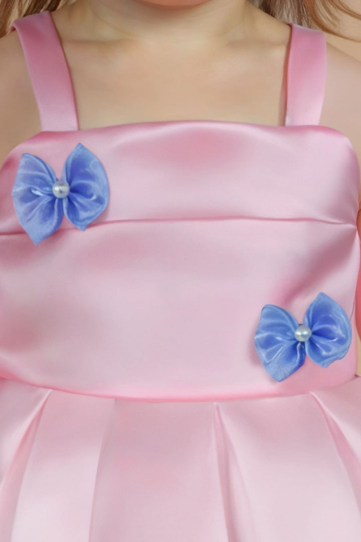 Baby Pink Partywear Short Frock for Girls