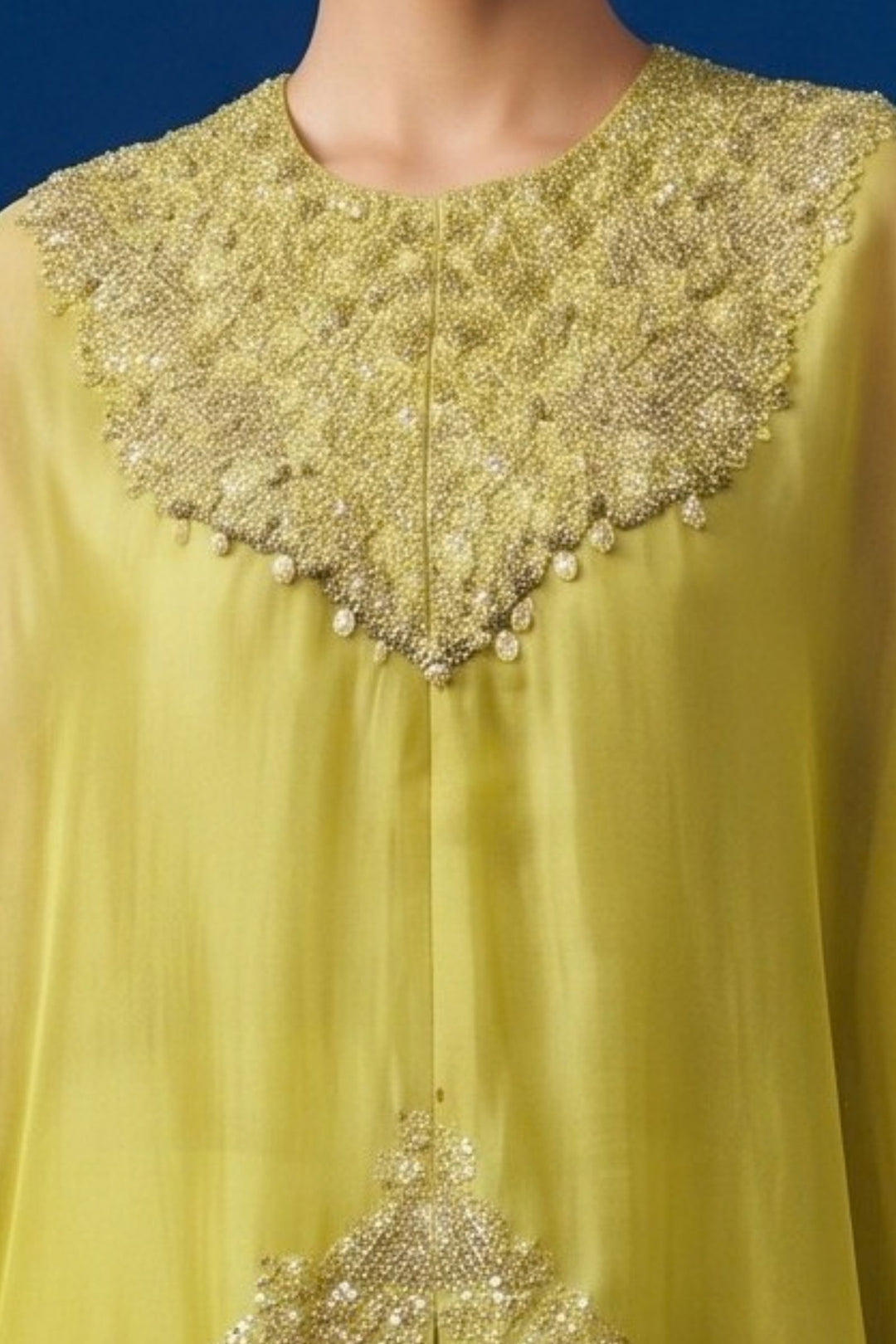 Liril Green Indo-Western Styled Beads, Zardozi, Stone and Sequins work Palazzo Set