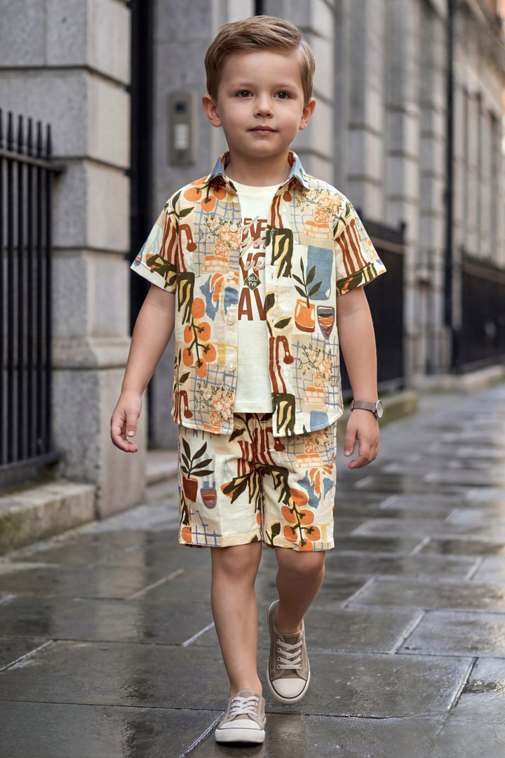 Multicolor Digital Print Co-Ord Set for Boys