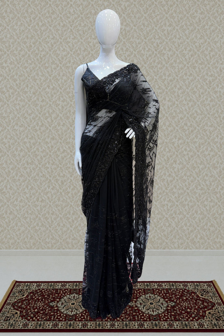 Premium Party Wear Net Saree with Heavy Embellished Border