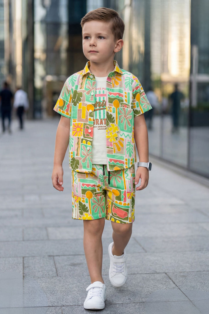 Multicolor Digital Print Co-Ord Set for Boys
