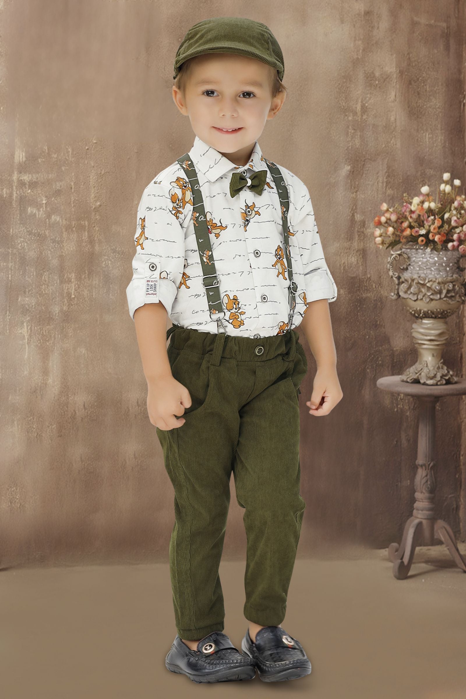4pcs/set Little Boys' Formal Dress Shirt, Trousers, Suspenders And Bow Tie  Set, For Performance | SHEIN UK
