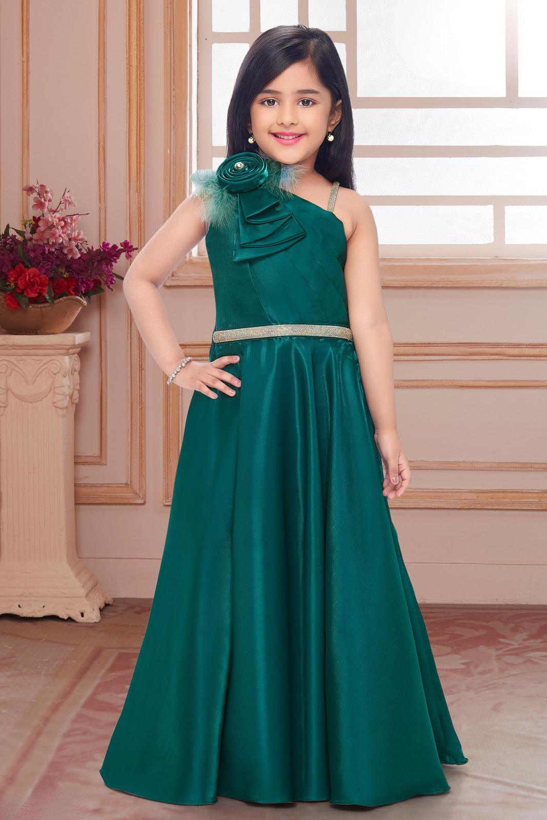 Trendy Green Colour Georgette Women Dress