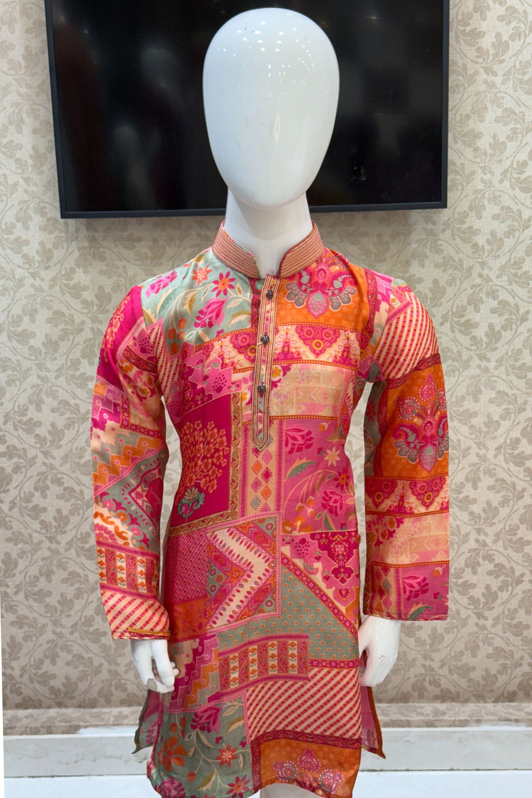 Multicolor Digital Print Kurta Set for Boys