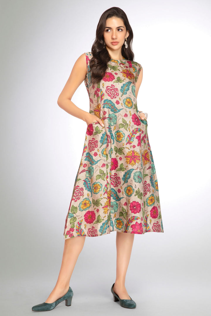 Grey with Multicolor Digital Print and Stone work Anarkali Styled Kurti