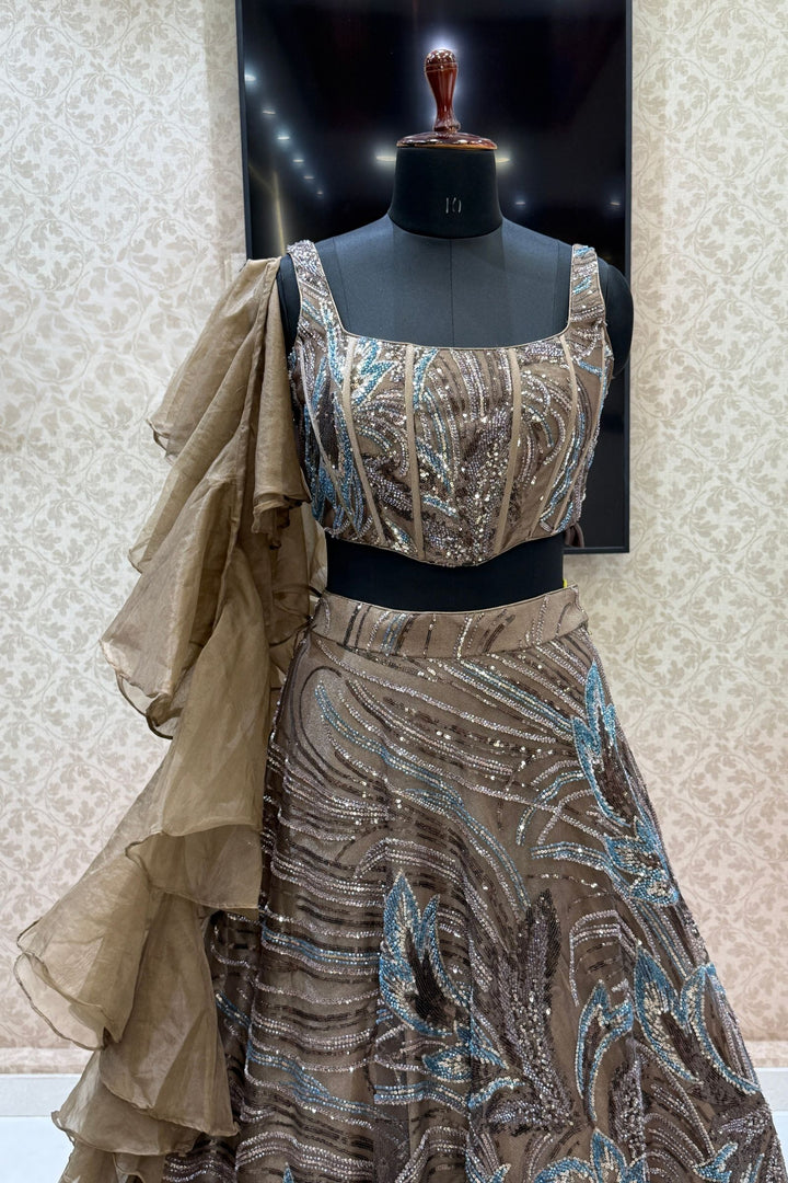 Designer Lehenga with Intricate Beads and Sequins work