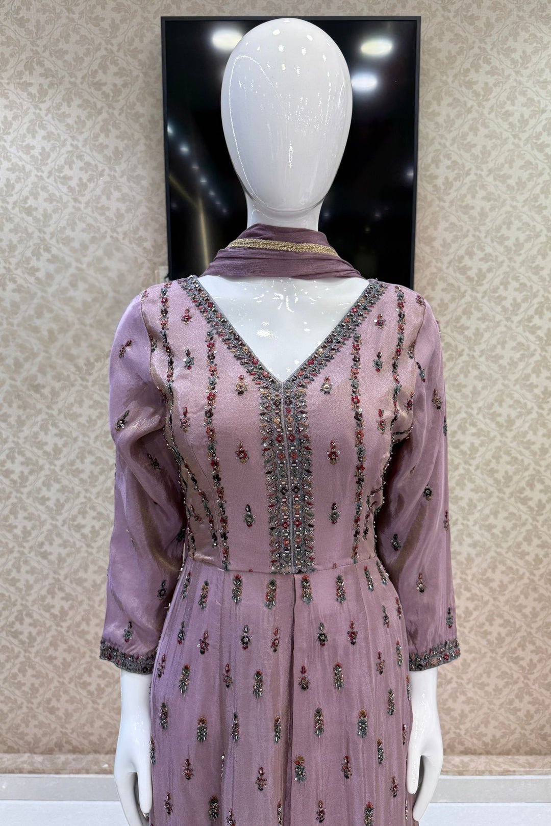 Mastani Style Palazzo Set with Beads and Sequins Work Featuring Detailed Animal Motifs