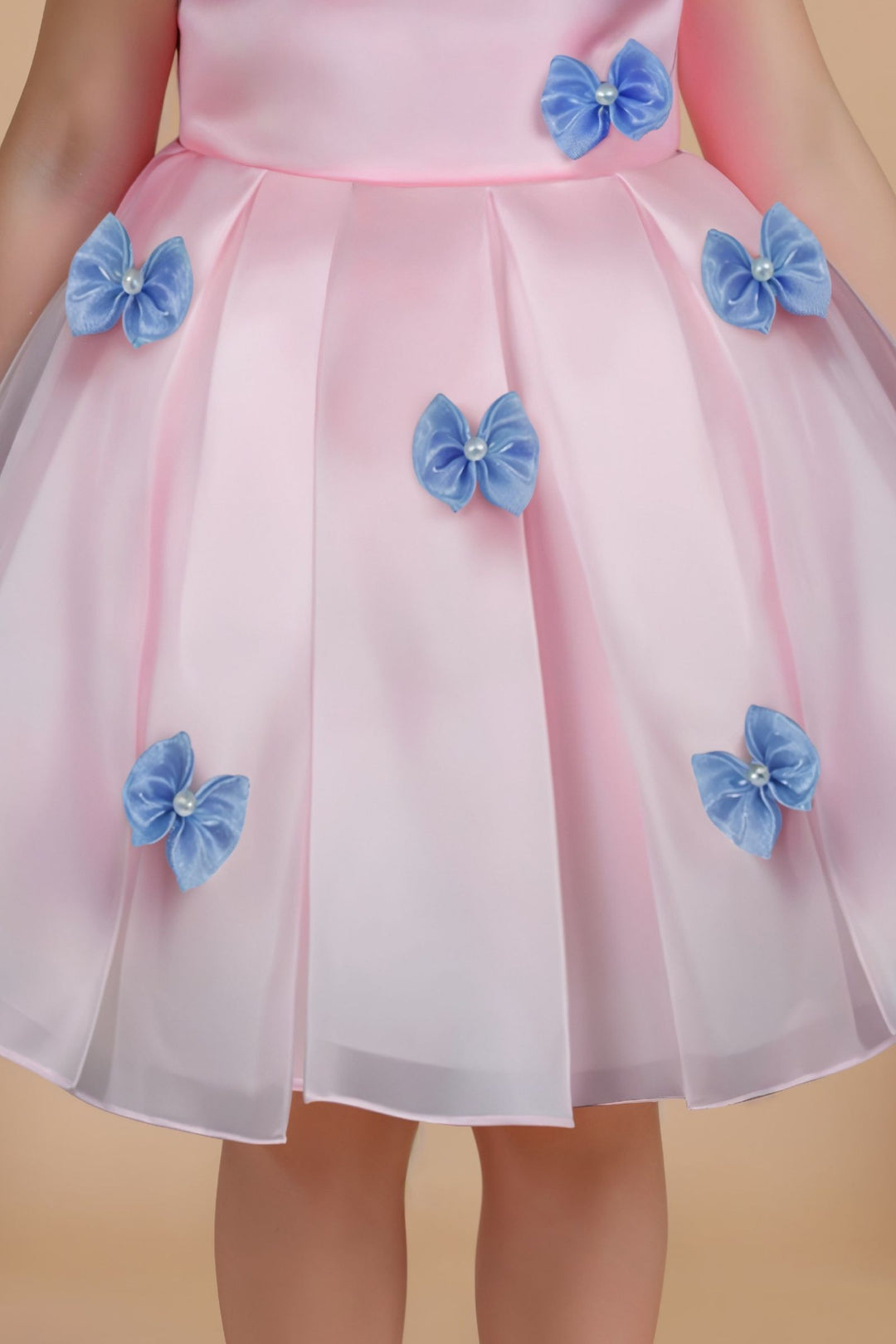 Baby Pink Partywear Short Frock for Girls