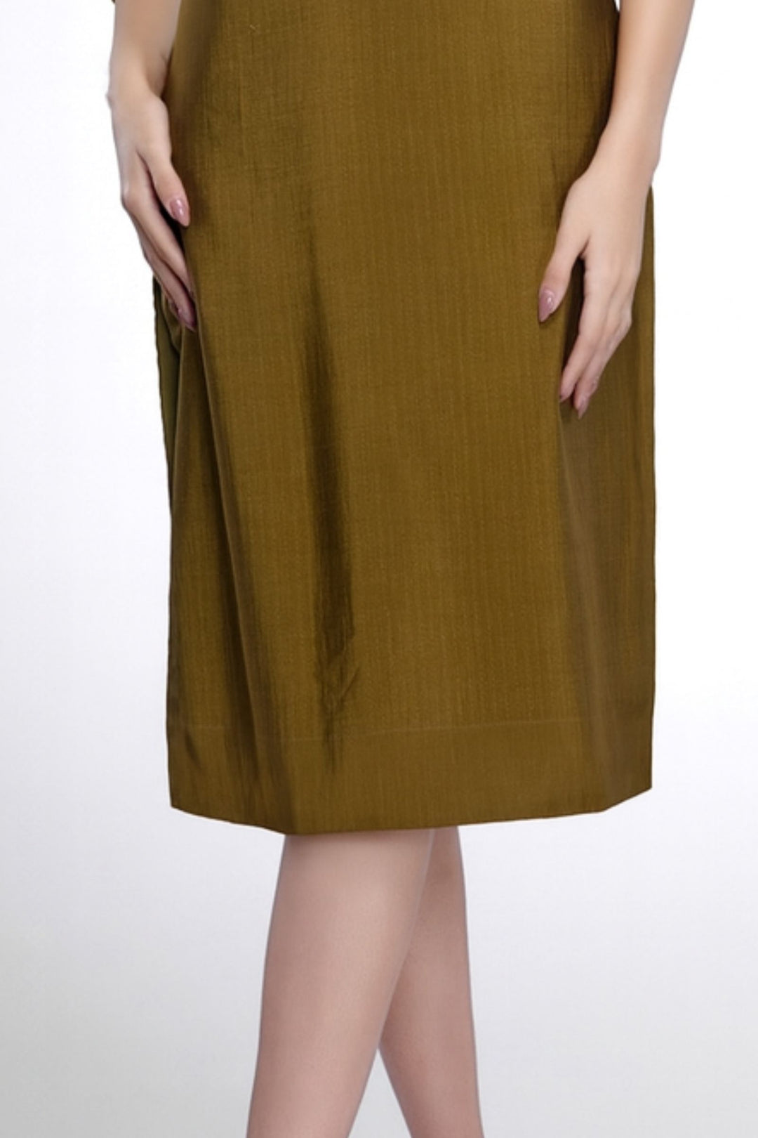 Mehendi Green with Printed and Stone work Calf Length Kurti