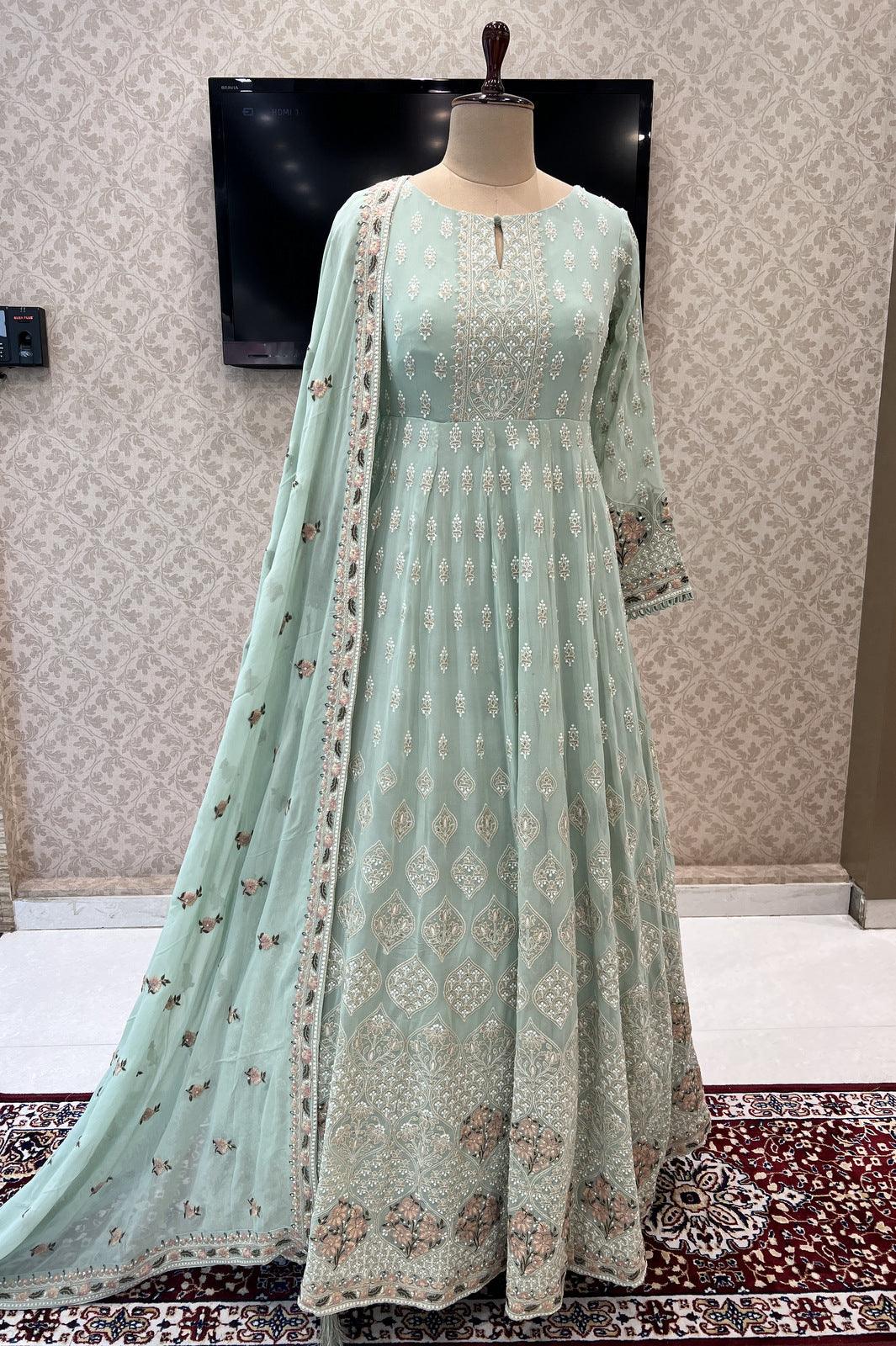 Thread sales work anarkali