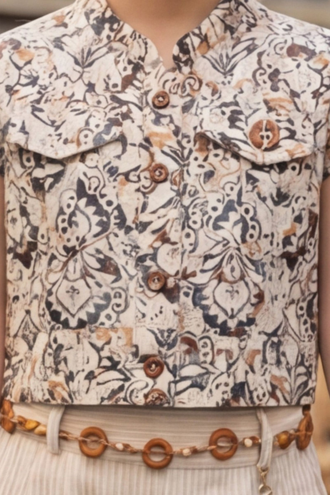 Half White with Multicolor Digital Print Top and Pant Set for Girls