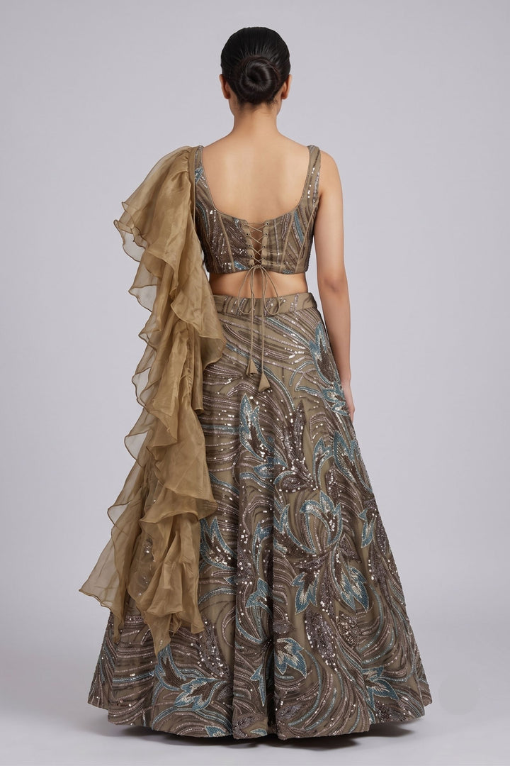 Designer Lehenga with Intricate Beads and Sequins work