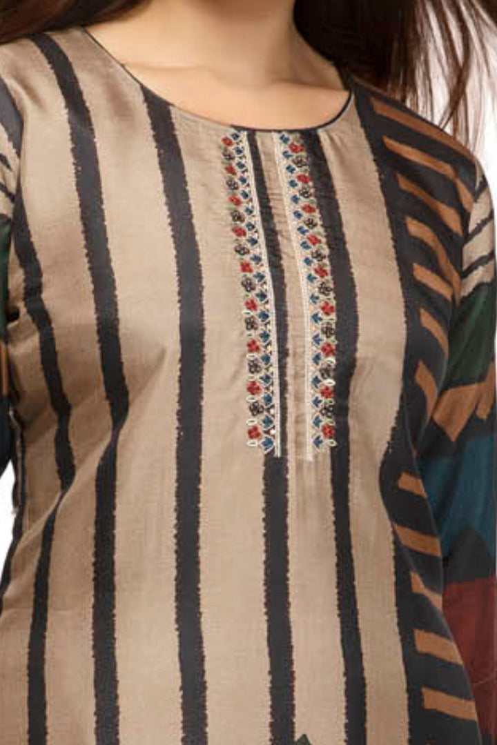 Grey Digital and Floral Printed Kurta
