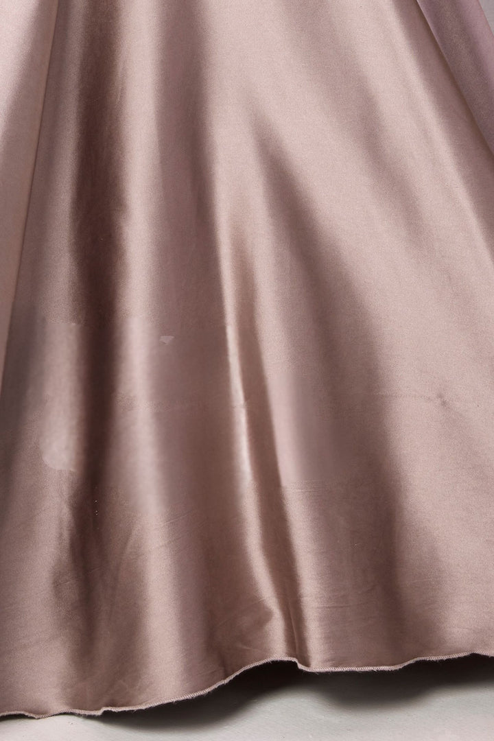 Gold Beads and Sequins work Long Party Gown for Girls