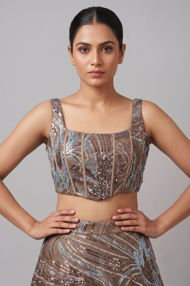 Designer Lehenga with Intricate Beads and Sequins work