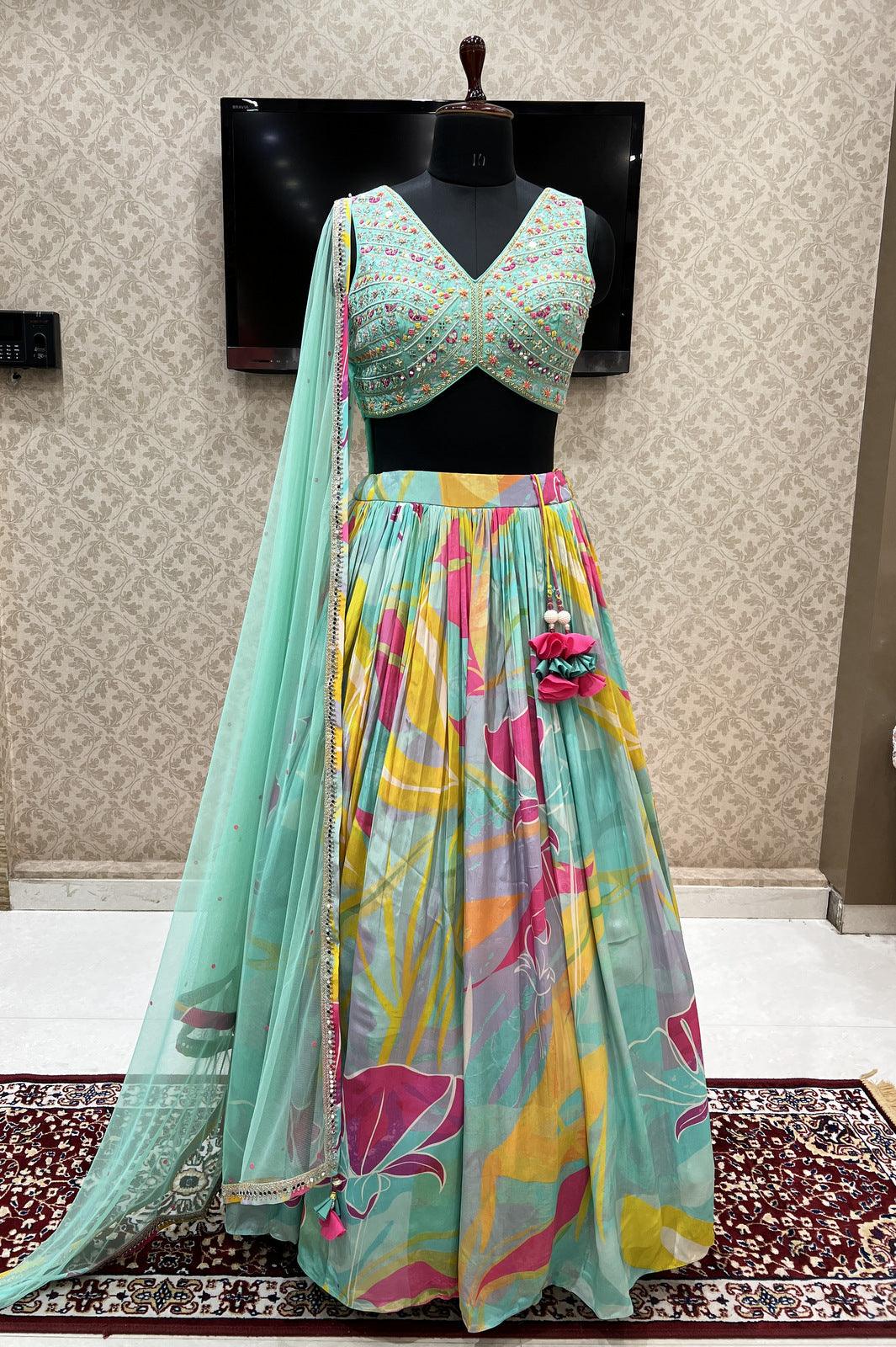 One Shoulder Crop Top Skirt, Royal Blue Lehenga Choli for Women Ready to  Wear Custom Size, Designer Indian Bridal Wedding Dress, USA Online - Etsy