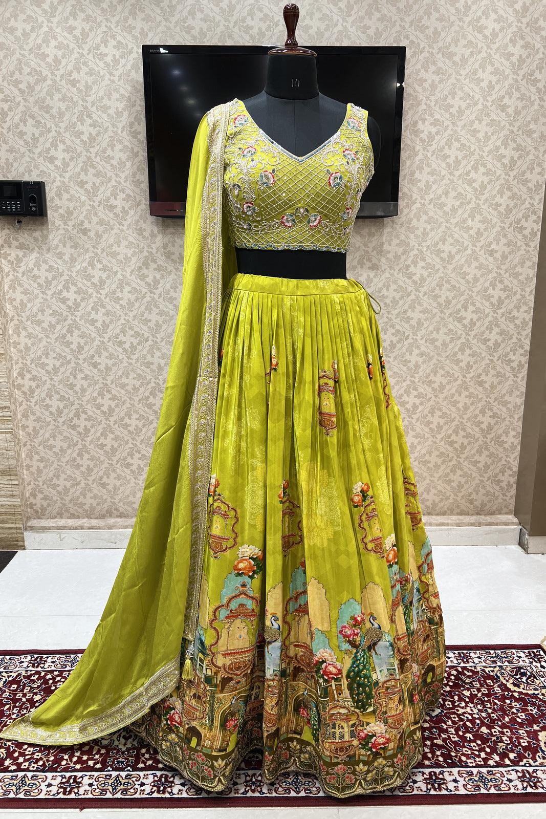 Sangeet Lehengas - Bright Yellow Lehenga with Gold Tilla Work and Zardosi  Border by Jayanti Reddy | WedMeGoo… | Yellow lehenga, Indian fashion,  Indian designer wear