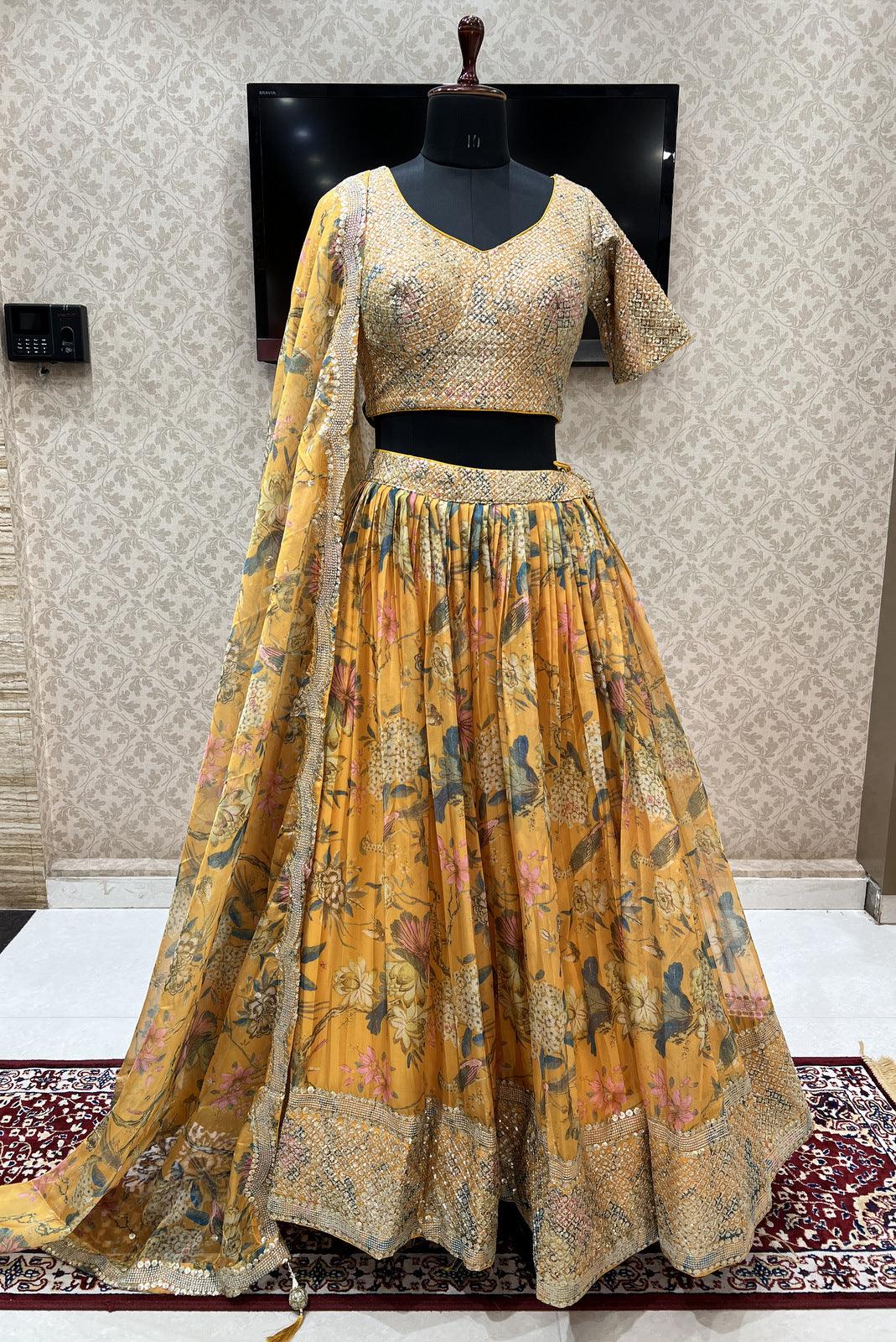 Bandhej printed multi color georgette lehenga choli - G3-GCS0911 |  G3fashion.com