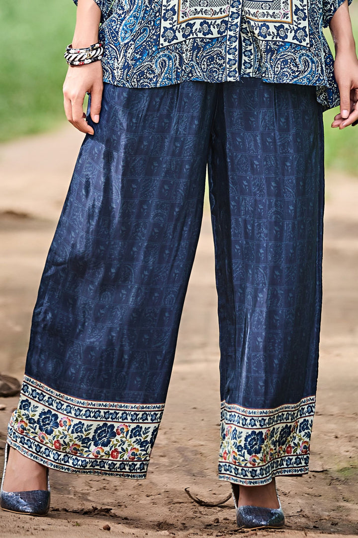 Navy Blue Digital Print Cord Set